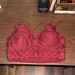 Burgundy Lace Bralette